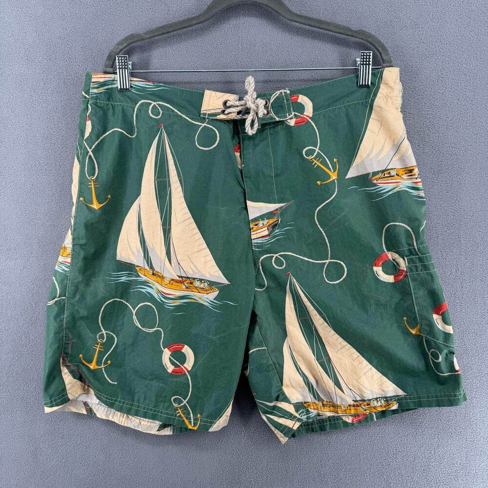 Polo Ralph Lauren Swim Trunks Mens 36 Sailboats Nautical Ocean Old Money‎ Preppy